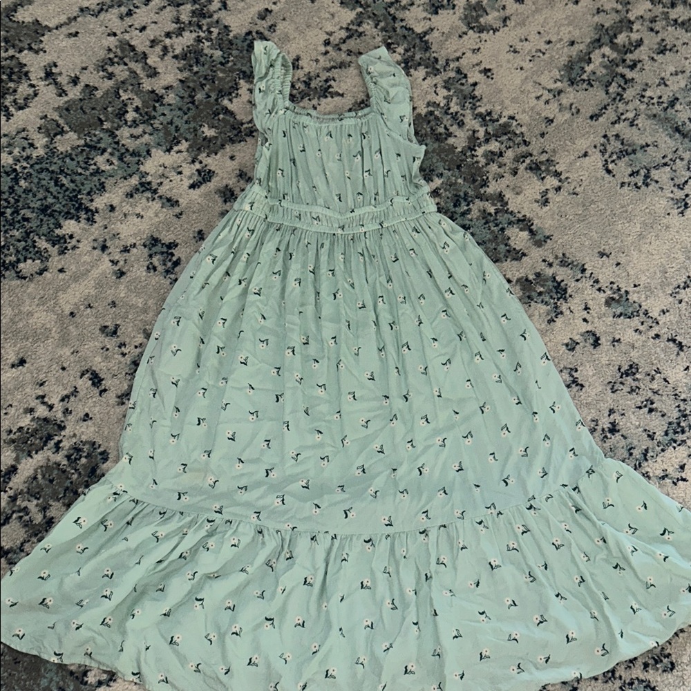 Cat & Jack Light Green Kids Dress with Floral Pattern